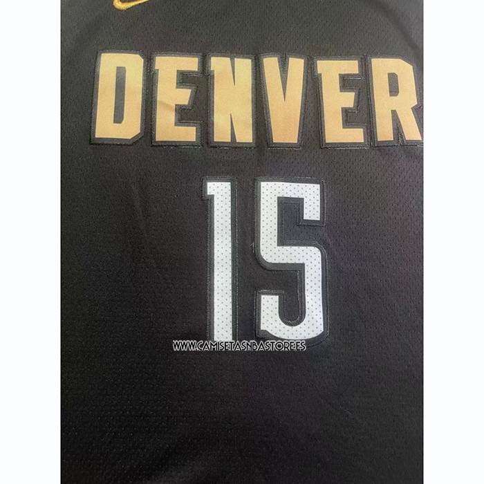 Nikola Jokic NO 15 Camiseta Denver Nuggets Ciudad 2023 NBA Finals Negro